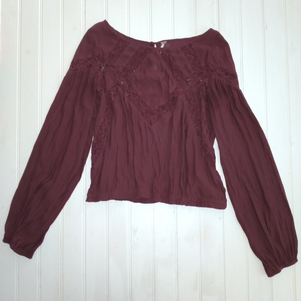 Free people Geometry Lesson peasant blouse Top - Picture 8 of 11